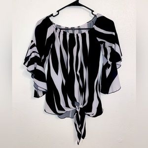 Black and White Striped Blouse